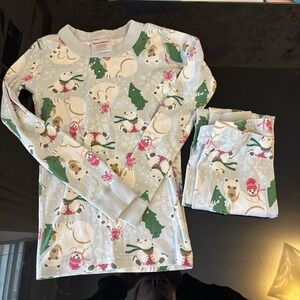 Hanna Andersson Pajamas Set Polar Bear Winter 100% Organic Cotton Size 6-7